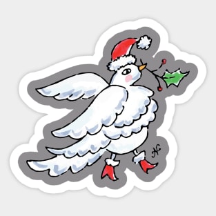 Bird in Holiday Hat Sticker